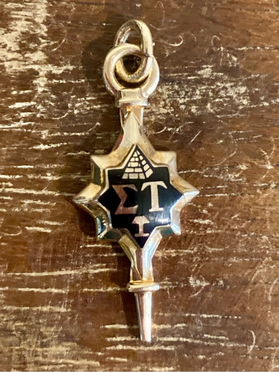 Unknown Jewelry - SIGMA TAU Engineering Honor Society Fraternity Key/Pendant with Black Enamel